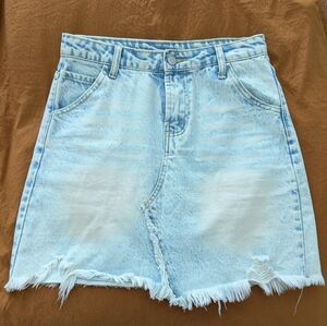 SHEIN light wash denim skirt